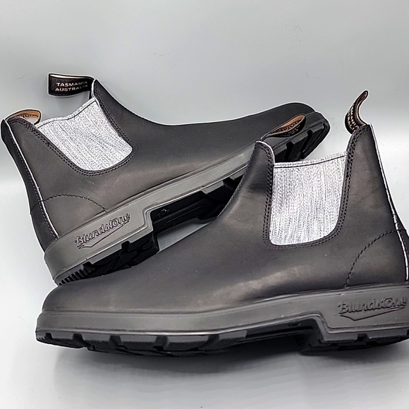 Blundstone Original 500 Chelsea Boot - Black with Grey Wash Mens 11 - Picture 3 of 12